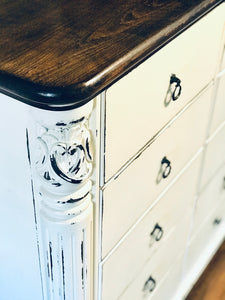 Pretty Solid Wood Farmhouse Chest of Drawers