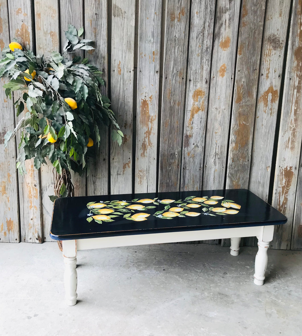 Cute Lemon Farmhouse Coffee Table