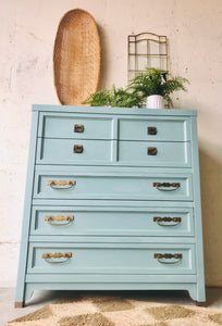 Sleek Blue Bassett Chest of Drawers