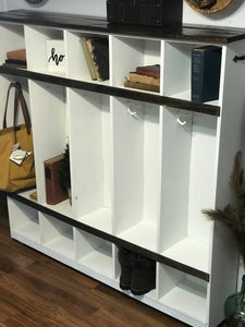 Farmhouse Mudroom Cubby on Casters