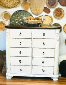 Pretty Solid Wood Farmhouse Chest of Drawers