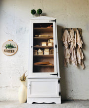 Load image into Gallery viewer, White Glass Front Storage Cabinet