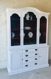 Classy Large Vintage Farmhouse China Cabinet