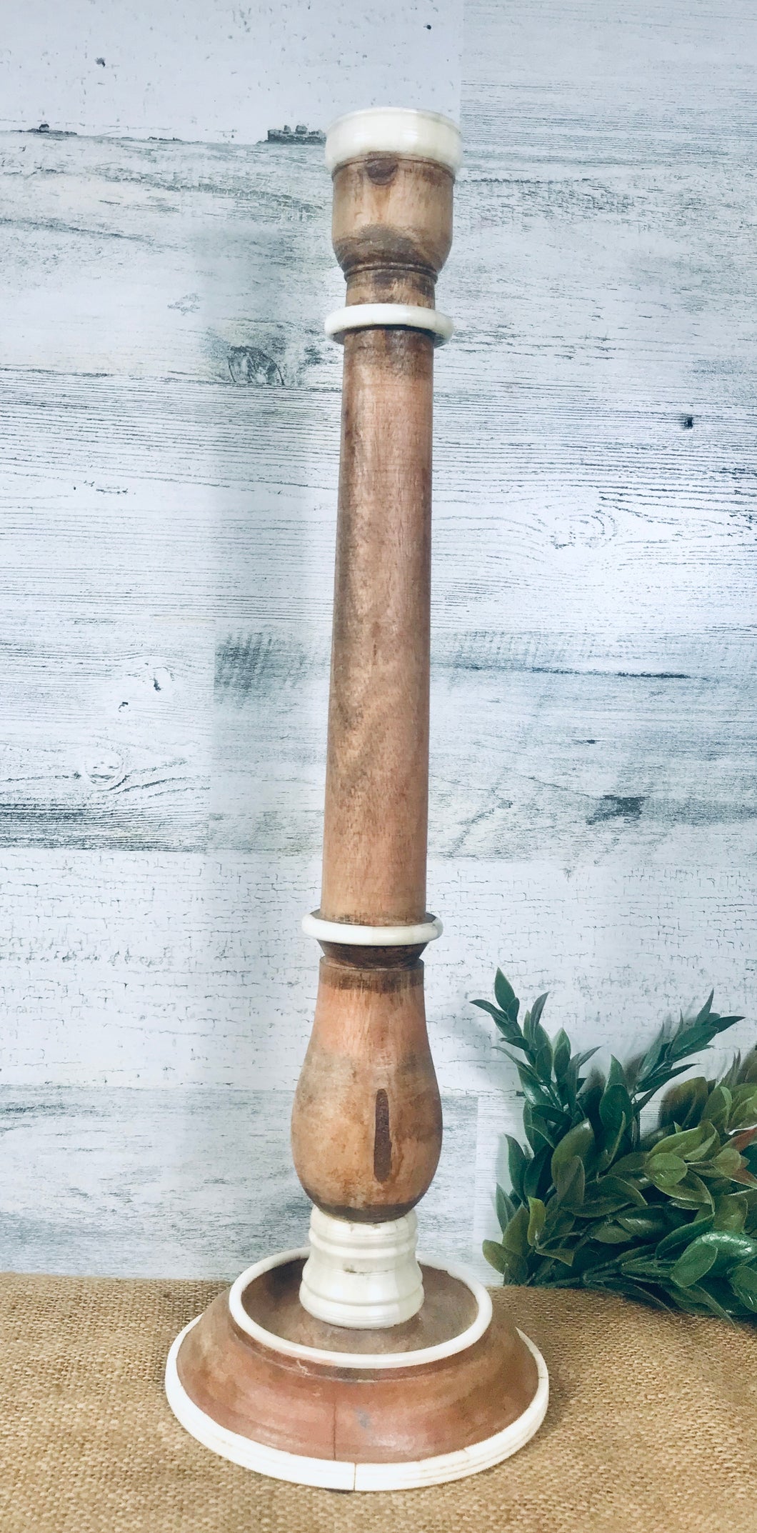 Large wood candlestick