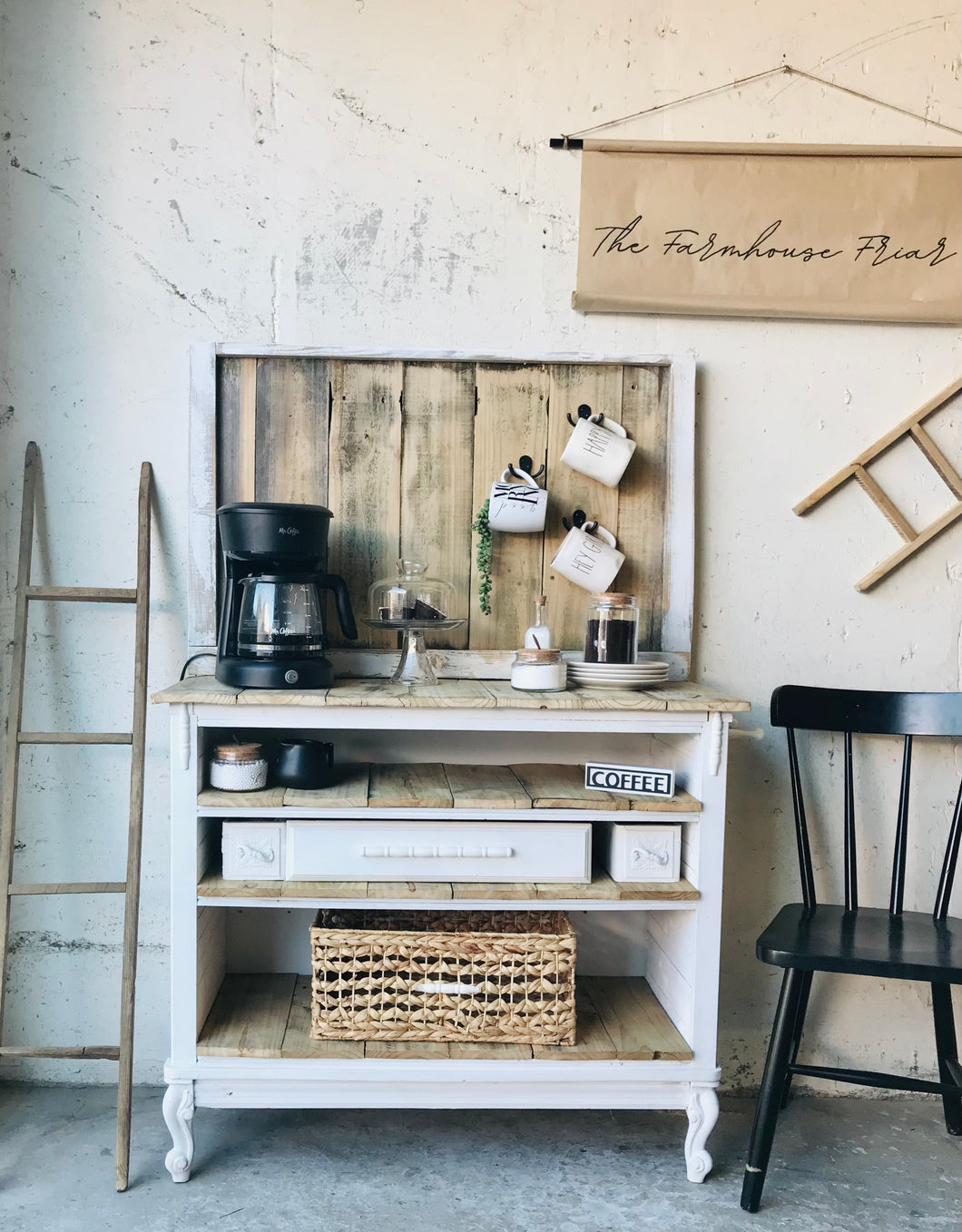 Revamped Rustic Farmhouse Coffee Bar