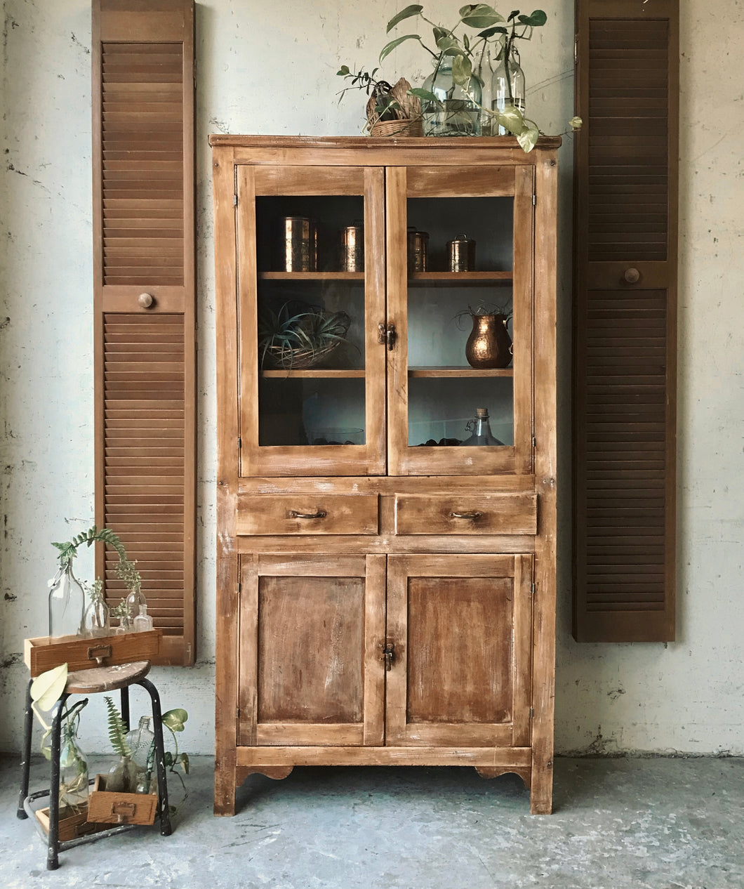 Beautiful Vintage Wood Display Cabinet