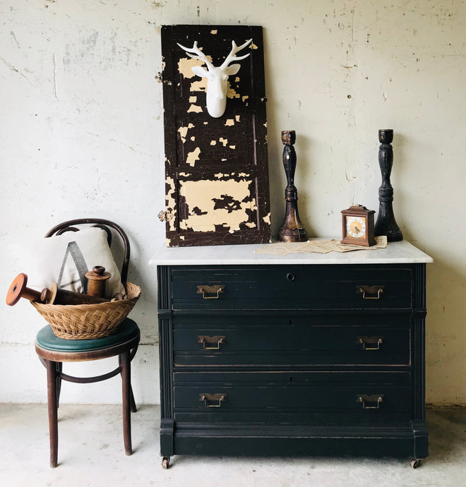Stunning Antique Marble Top Chest of Drawers