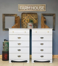 Load image into Gallery viewer, ONE LEFT 🖤Cute Twin Farmhouse Chests of Drawers