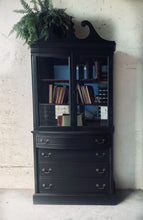Load image into Gallery viewer, Moody Black Antique China Cabinet