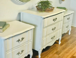 Shabby Chic French Provincial Dresser & Nightstands Set