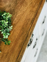 Load image into Gallery viewer, Pretty Farmhouse Vintage Long Dresser or Buffet