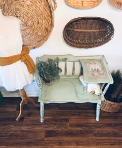 Vintage French Country Shabby Telephone Table/Bench