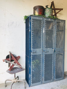 Amazing Vintage Industrial Triple Locker