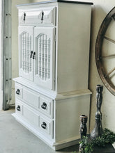 Load image into Gallery viewer, Pretty Vintage Farmhouse Armoire Chest of Drawers