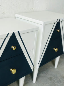 Chic Geometric MCM Nightstand Set