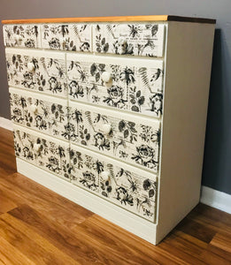 Beautiful Vintage Handmade Wood Chest of Drawers