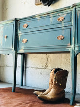 Load image into Gallery viewer, Pretty Patina Painted Antique Buffet
