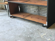 Load image into Gallery viewer, Industrial Farmhouse Rolling Bookshelf