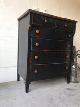 Load image into Gallery viewer, Moody Black Antique Chest of Drawers