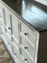 Load image into Gallery viewer, Stunning Large Farmhouse Dresser or Buffet w/ Mirror