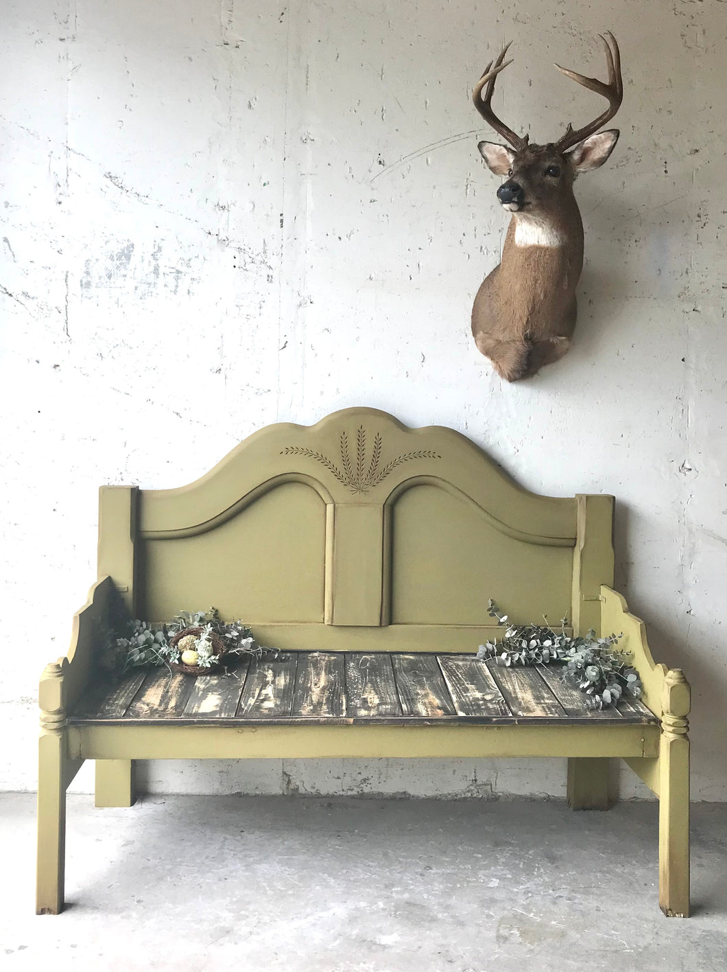 Beautiful Large Repurposed Bed Bench