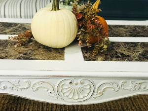 Elegant Marbled Glass Ornate Coffee Table