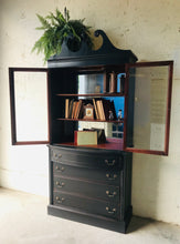 Load image into Gallery viewer, Moody Black Antique China Cabinet