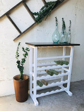 Load image into Gallery viewer, Rustic Farmhouse Wine Bottle &amp; Glass Stand