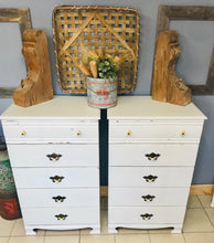 Load image into Gallery viewer, ONE LEFT 🖤Cute Twin Farmhouse Chests of Drawers