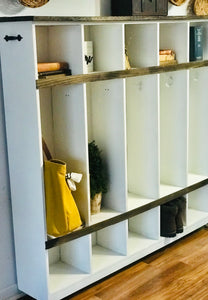 Farmhouse Mudroom Cubby on Casters