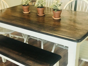 Fresh Farmhouse Table w/Bench & Chairs