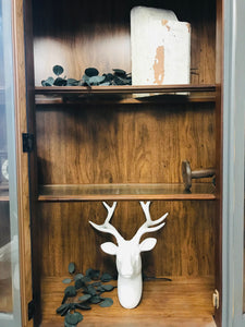 Classy Gray Vintage Two-piece China Cabinet