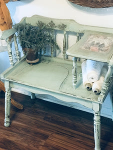 Vintage French Country Shabby Telephone Table/Bench