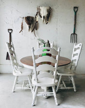 Load image into Gallery viewer, Beautiful Vintage Round Farmhouse Table &amp; Chairs Set