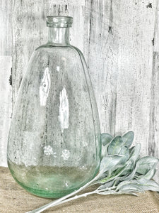 Large Bubble Glass Vase & Greenery