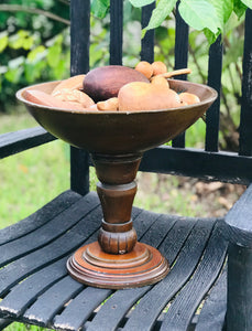 Wood Pedestal with Wood Fruit