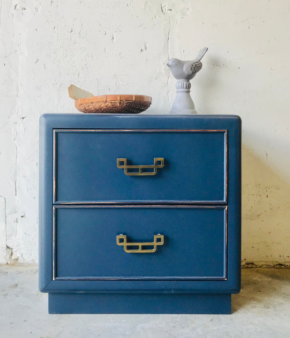 Vintage Dixie Single Navy Blue Nightstand