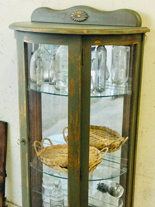 Chippy Green Lighted Curio Cabinet