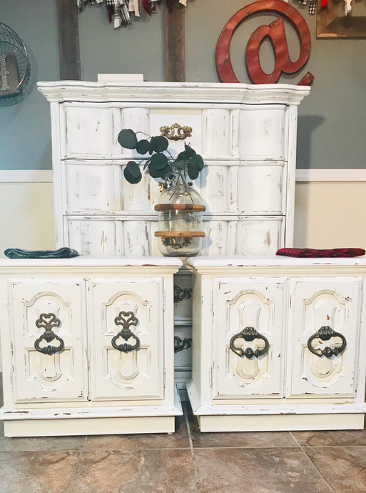 Amazing Shabby Chest of Drawers & Nightstand Set