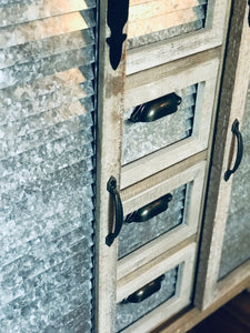 Perfect Rustic Galvanized Barn Door Cabinet