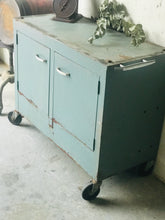 Load image into Gallery viewer, Vintage Industrial Rolling Storage Cabinet