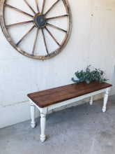 Load image into Gallery viewer, Pretty Chippy &amp; Distressed Farmhouse Bench