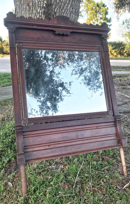 Antique Salvaged Eastlake Mirror & Frame