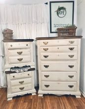 Load image into Gallery viewer, Beautiful Tall Boy Chest of Drawers and Nightstand Set