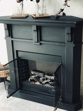 Load image into Gallery viewer, Moody Black Faux Fireplace