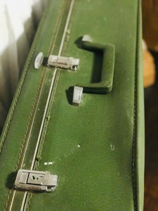 Vintage “Sears Featherlite” Green Suitcase