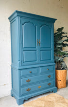 Load image into Gallery viewer, Beautiful Large Blue Armoire Storage Chest