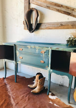 Load image into Gallery viewer, Pretty Patina Painted Antique Buffet