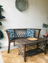 Load image into Gallery viewer, Rustic Modern Wood &amp; Metal Patio Set (3pc)