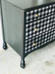 Amazing Antique Buffalo Check Dresser